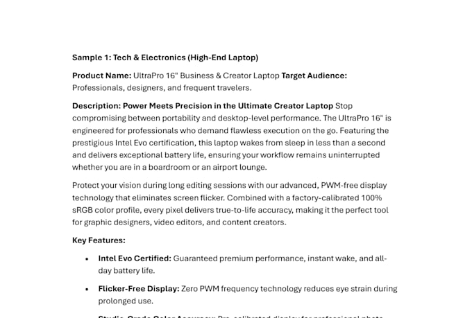 write SEO optimized ecommerce product descriptions