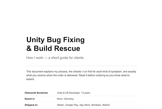 fix your unity bugs, crashes and build errors