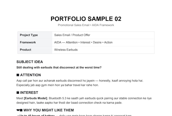 write high converting facebook ad copy and email copywriting