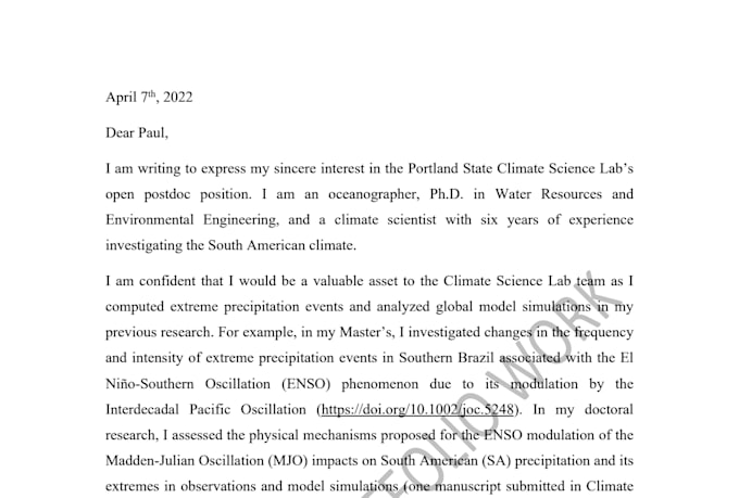 write an elite academic cover letter for masters, phd, and postdoc applications