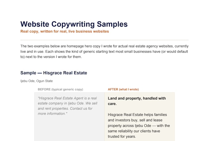 write SEO friendly website copy for your business
