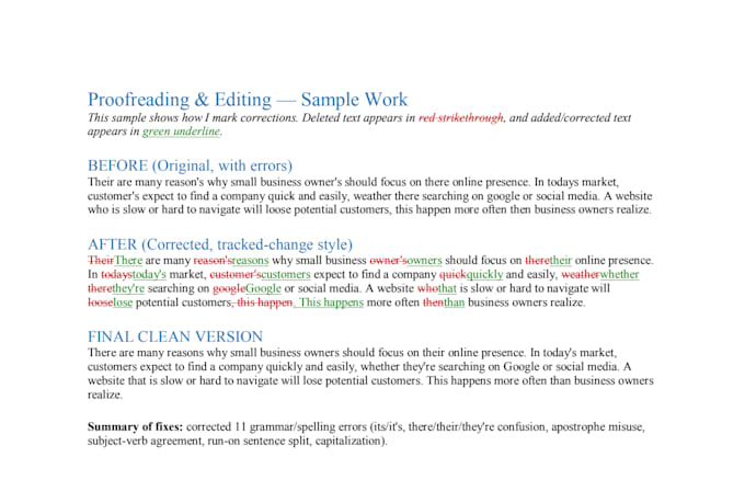 proofread and edit your essay or document