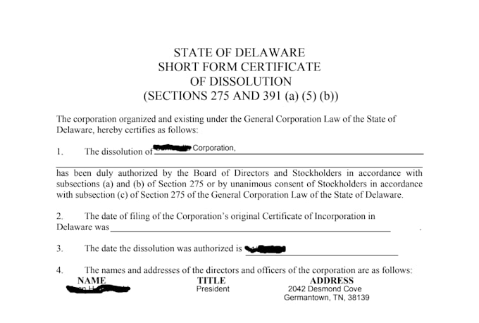 dissolve your delaware llc or corporation officially with sos