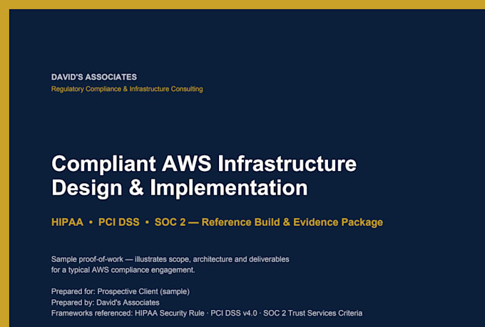 set up hipaa, pci dss or soc 2 compliant AWS infrastructure