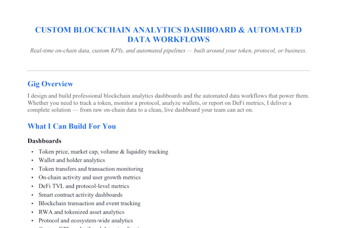 build a powerful blockchain analytics dashboard