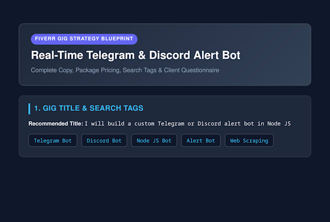 build a custom telegram or discord alert bot in node js