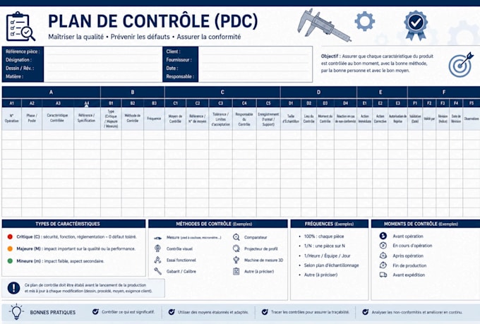 create a professional control plan pdc for your manufacturing process