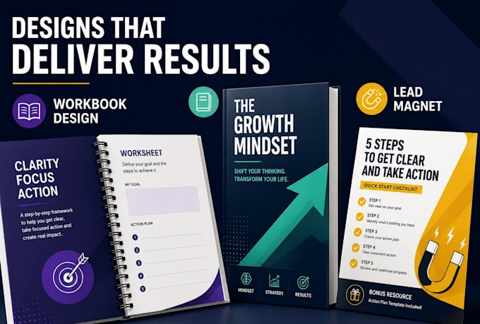 do fillable PDF workbook design, interactive worksheets and coaching workbook