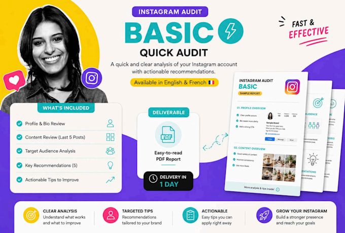 audit your instagram and give you actionable tips