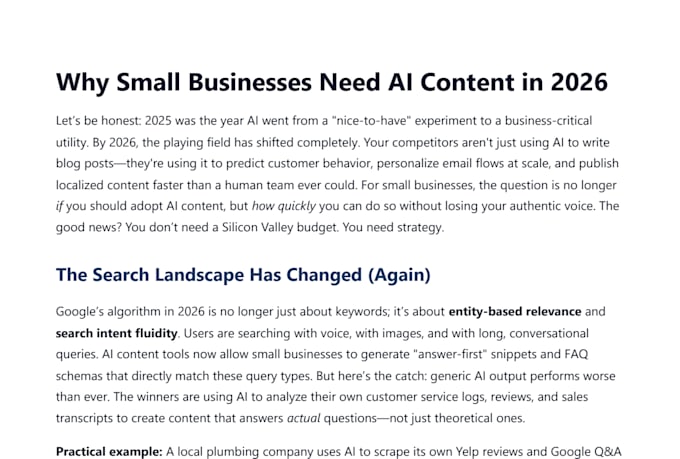 professional ai article and blog post writing service