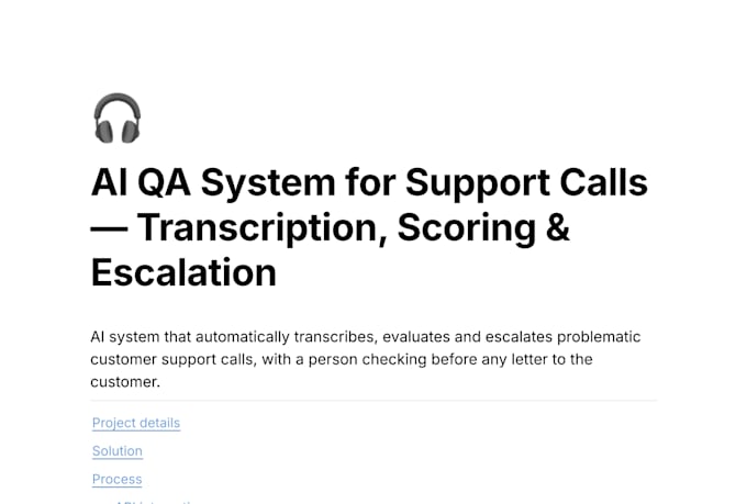 build ai call quality assurance system