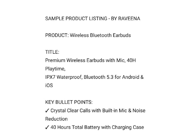 create SEO optimized amazon product listings