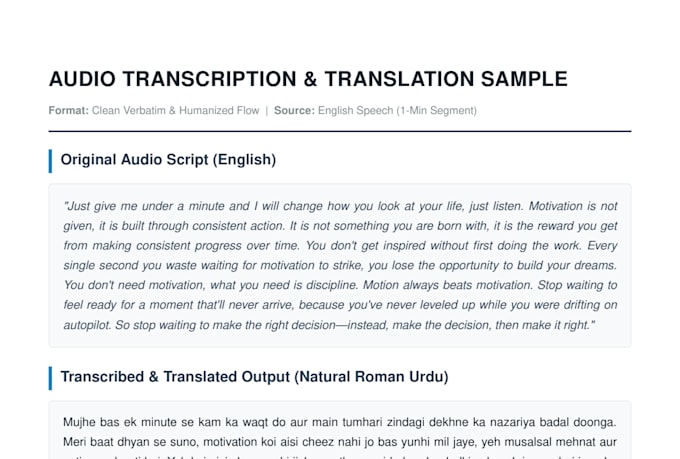 do accurate audio transcription and translation