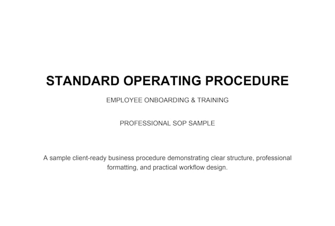 create professional sops policies and procedures
