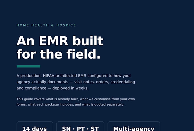 develop home health hospice emr software with scheduling visit notes and evv