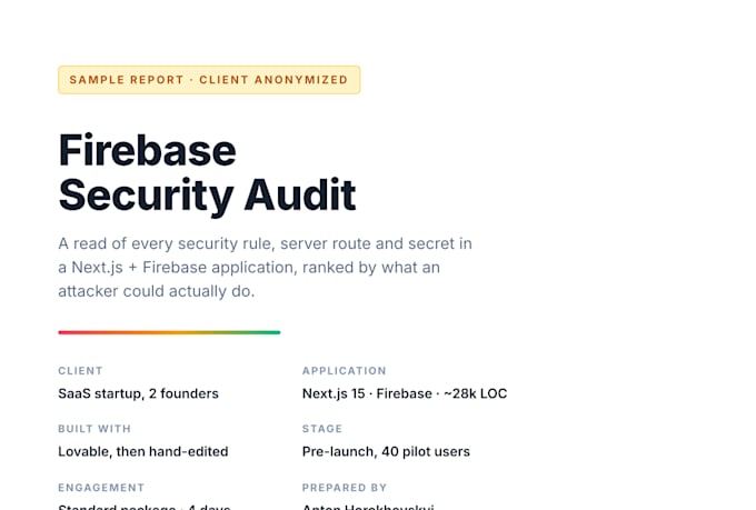 audit and fix your firebase firestore security rules