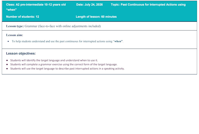 create custom tefl and esl lesson plans for any level