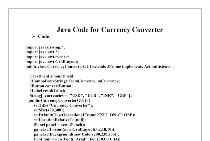 develop java console application for you