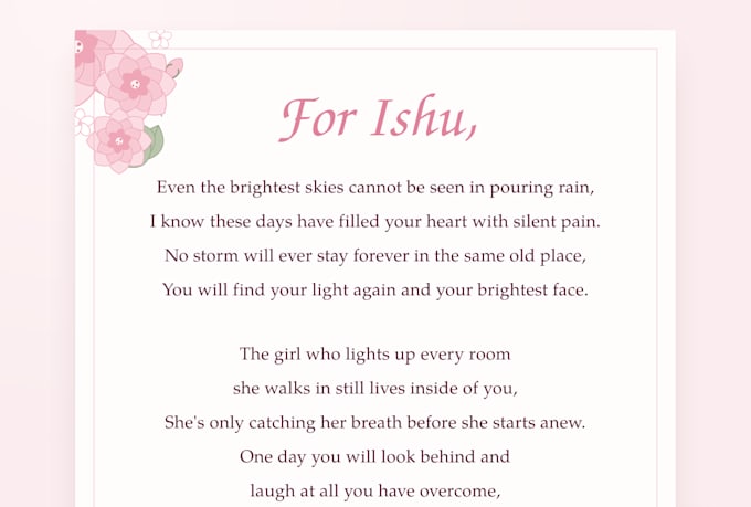 write personalized poetry and letters for my clients