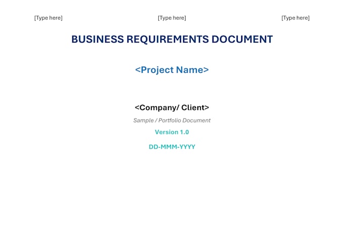 create a professional brd and software requirement document