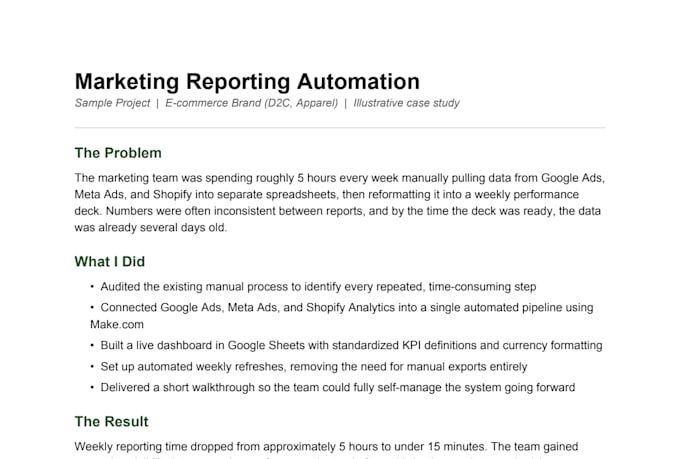 build marketing automation and reporting systems