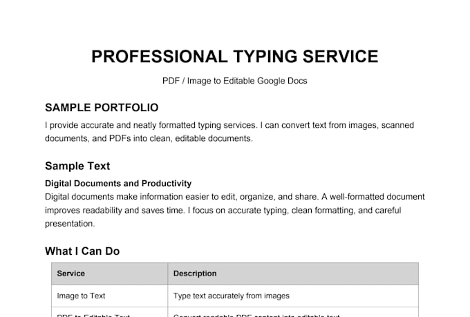 do accurate typing services