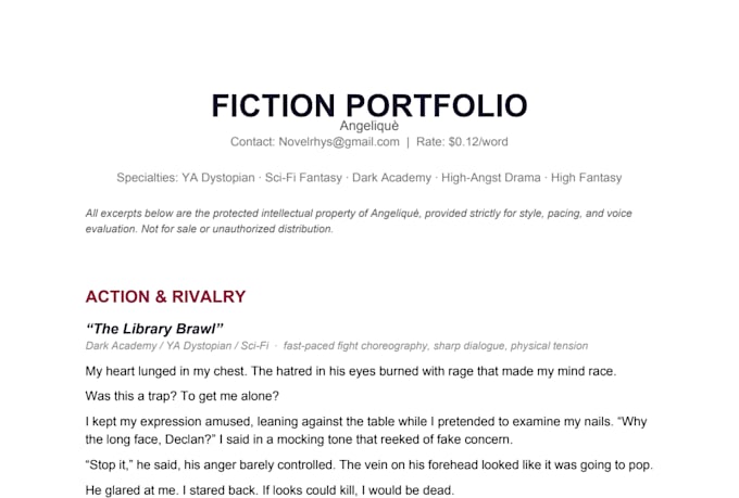 fiction ghostwriter and poet  fifty percent off