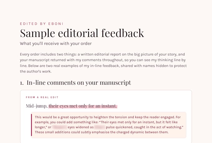 provide a developmental critique of your novel
