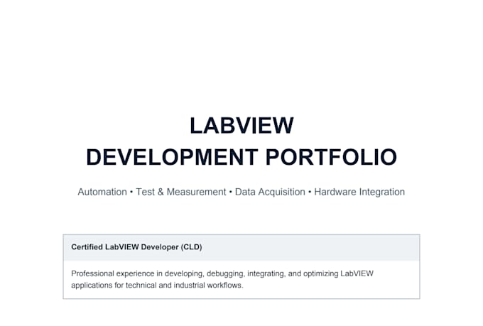 develop, debug and modify your labview application