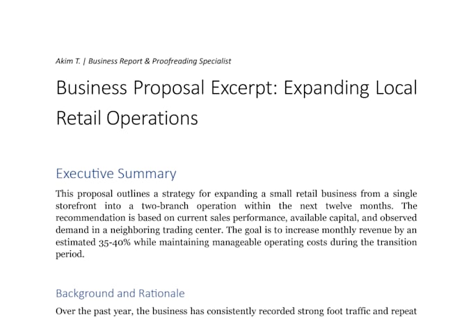 write and proofread professional business reports