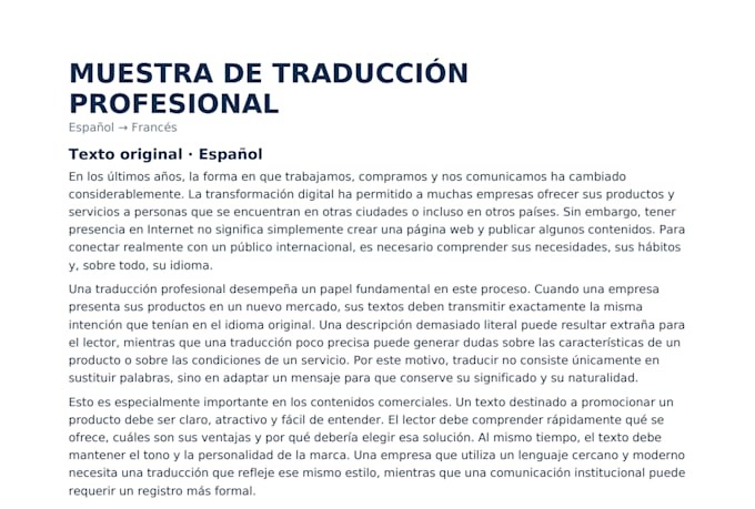 translate into spanish and french