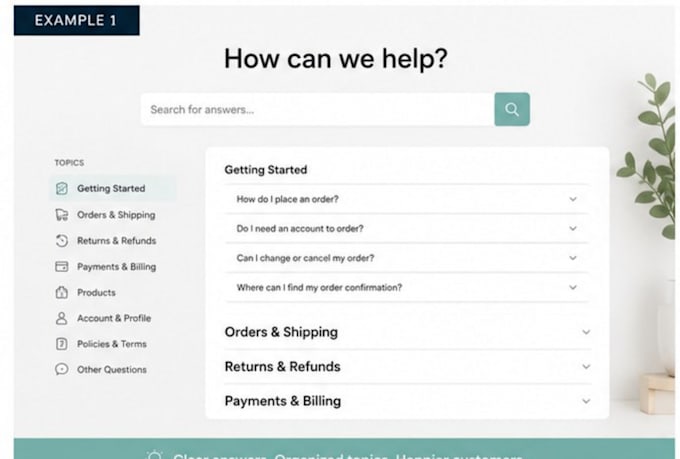 write clear faqs and help center content