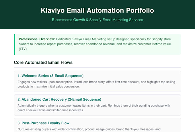 setup high converting klaviyo email flows and shopify email marketing