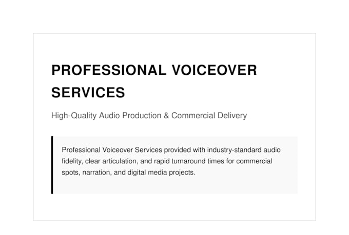 voiceover in english and foreign languages
