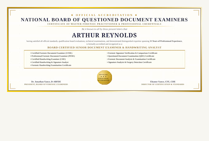 do forensic document analysis, handwriting comparison and forgery signature