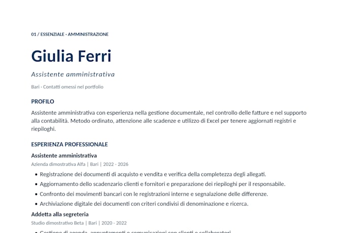 rewrite and design your italian CV and resume