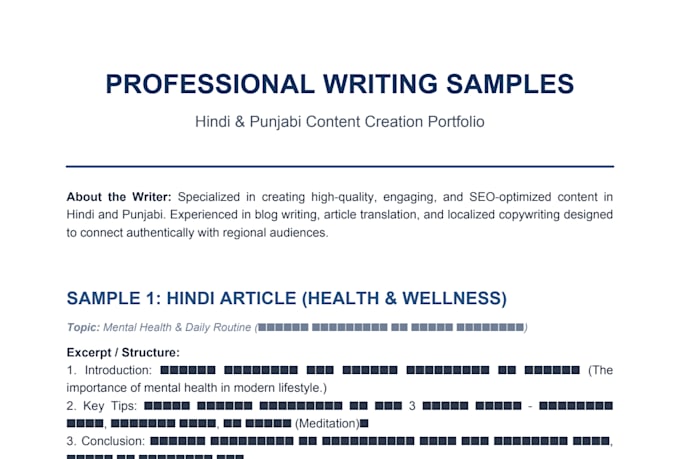 write punjabi and hindi articles and content