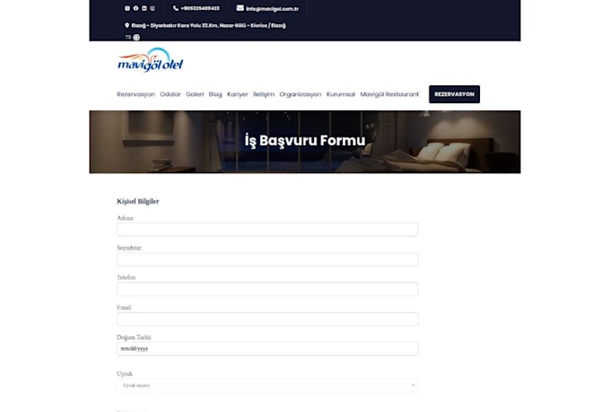 modern hotel and hospitality website