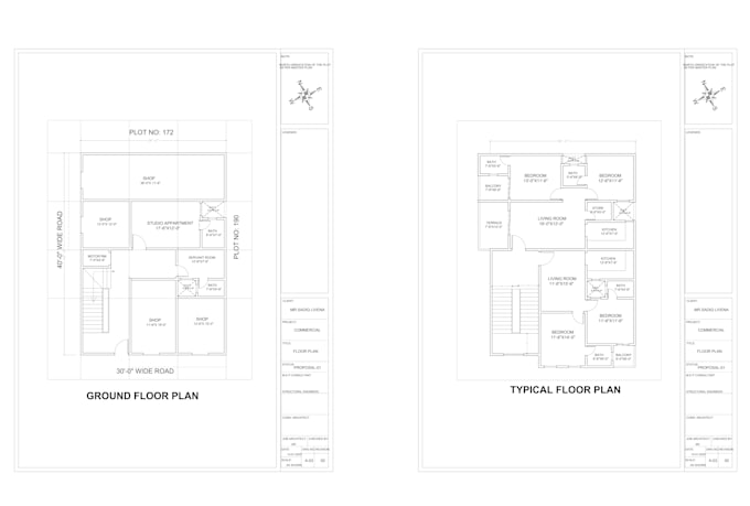 draft detailed 2d architectural plan and construction drawings