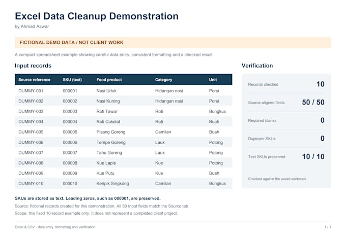clean and format your excel or CSV data