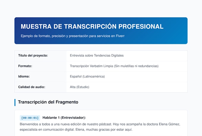 transcribe audio and video in spanish