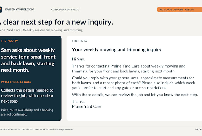 write customer inquiry replies and quote follow up messages