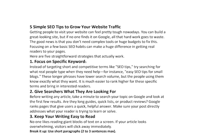 write SEO blogs and articles