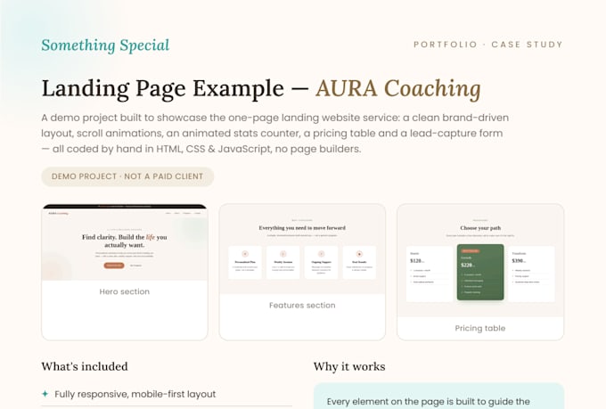 design a modern one page website for your brand or launch