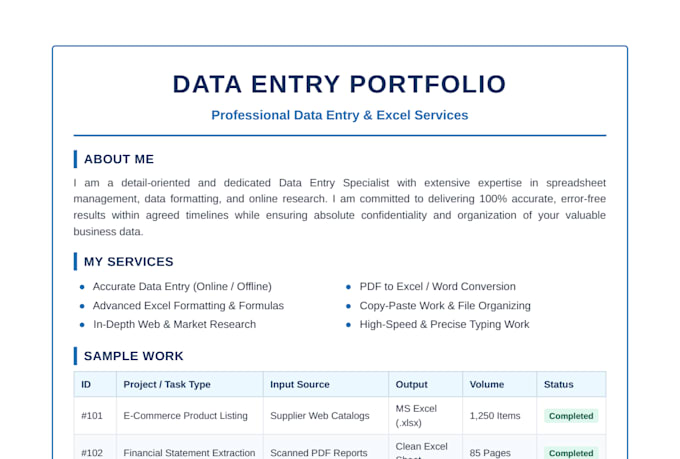 do accurate data entry excel copypaste and web research