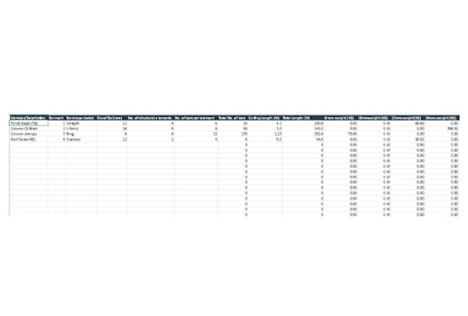 prepare automated bar bending schedule and rebar takeoff