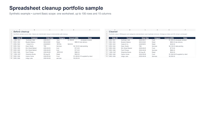 clean and format your excel or CSV spreadsheet