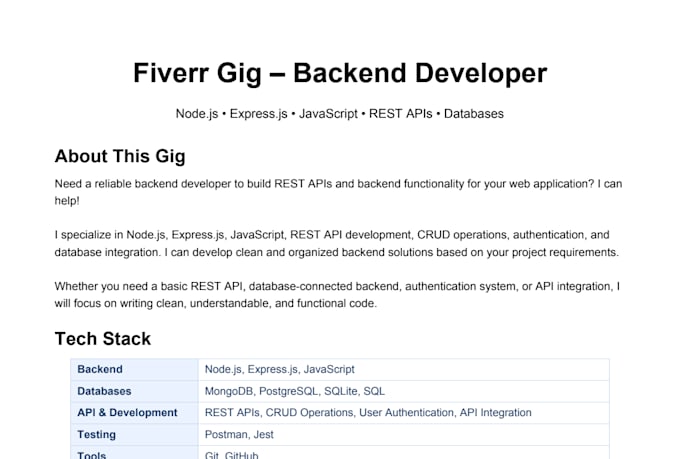 develop node js express js rest apis and backend