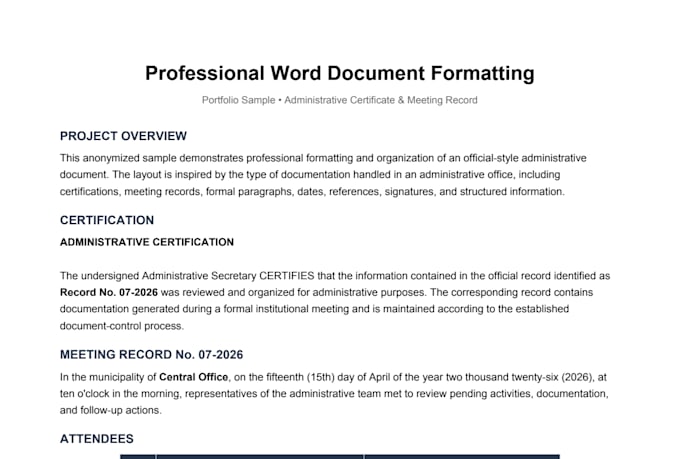 create and format professional word documents