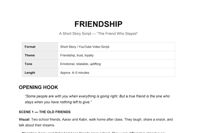 write engaging scripts for youtube videos and reels